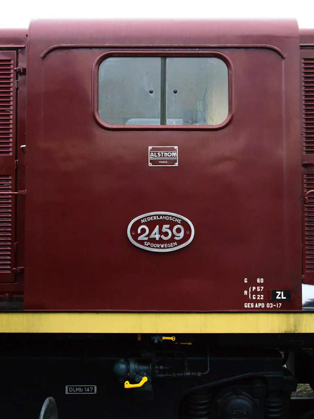 red and white vehicle with 2459 print
