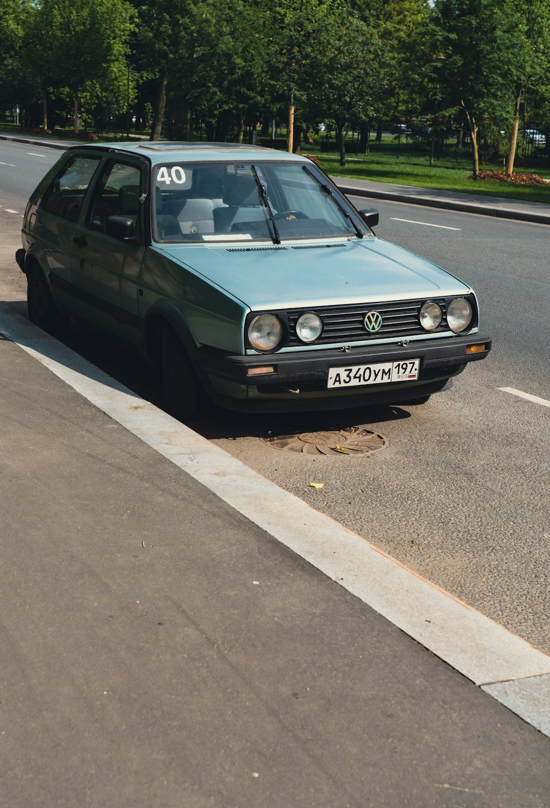 a car parked on the side of the road