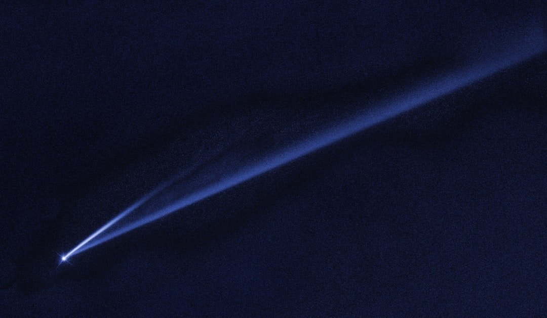 a light emitting from the top of a dark object