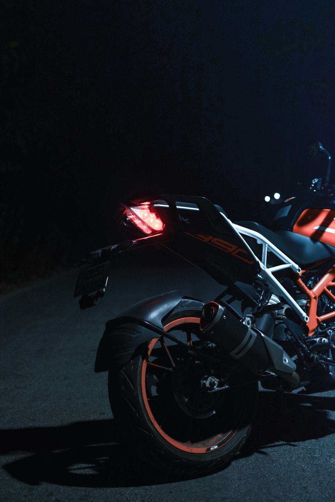 A motorcycle parked on the side of the road