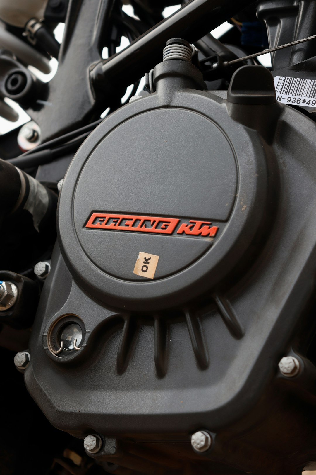a close up of the engine of a motorcycle