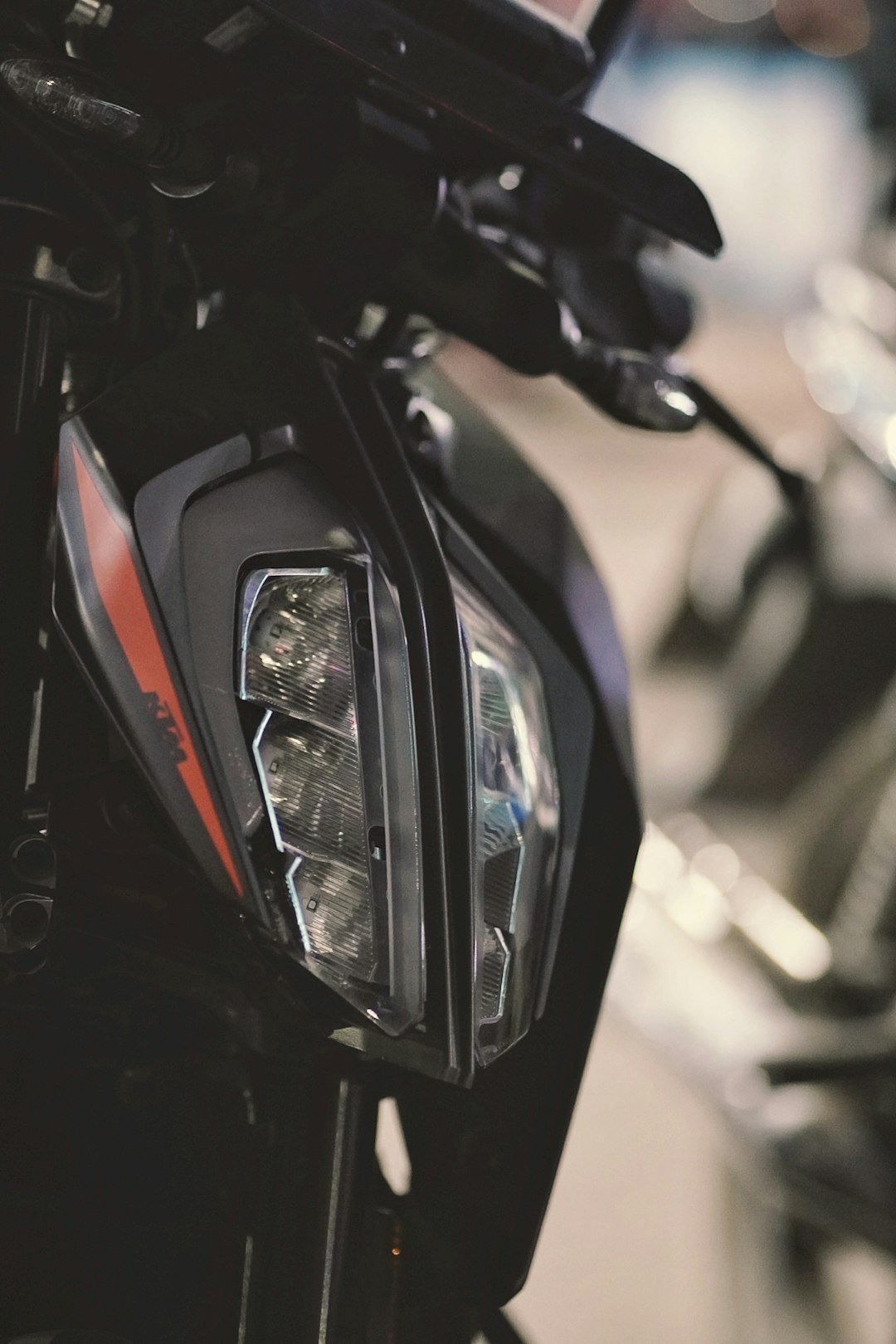 a close up of a car's headlight