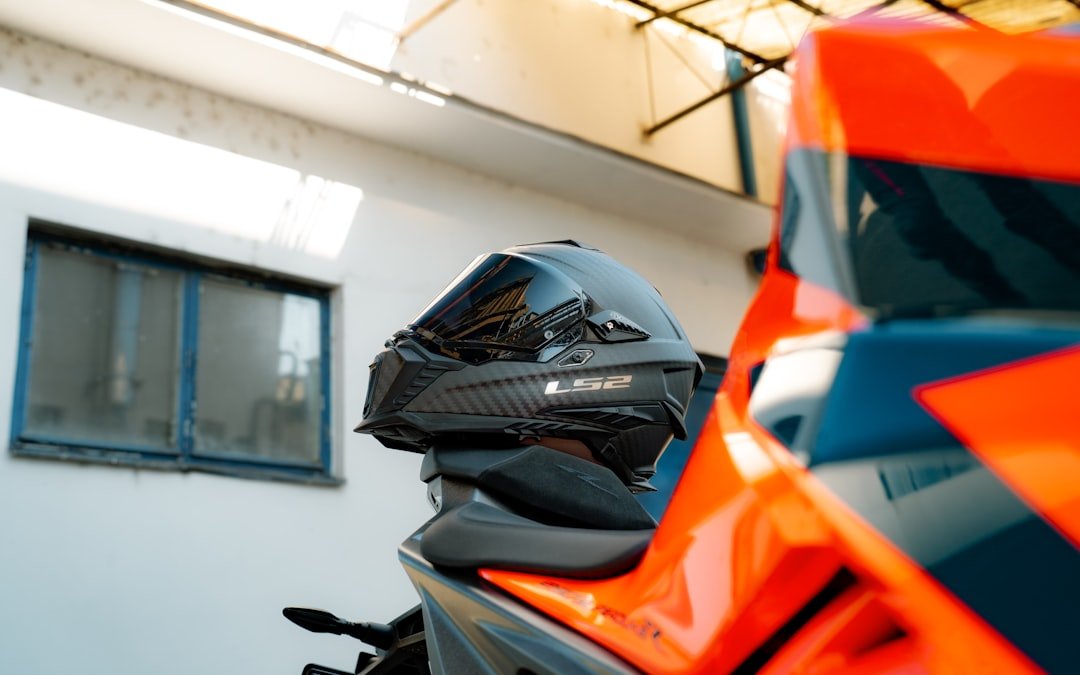 a motorcycle parked in front of a building