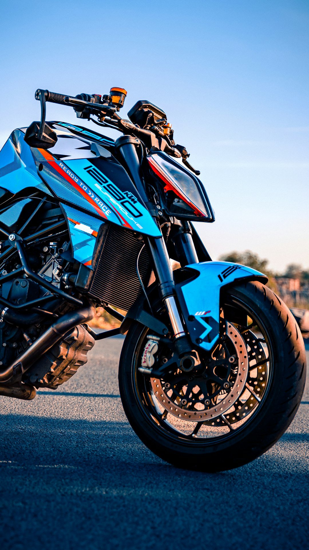 a motorcycle parked on pavement