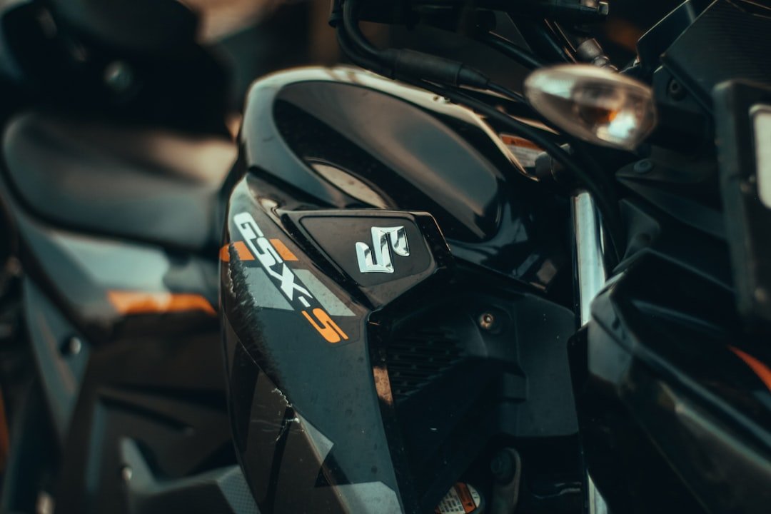 A close-up of a black motorcycle.