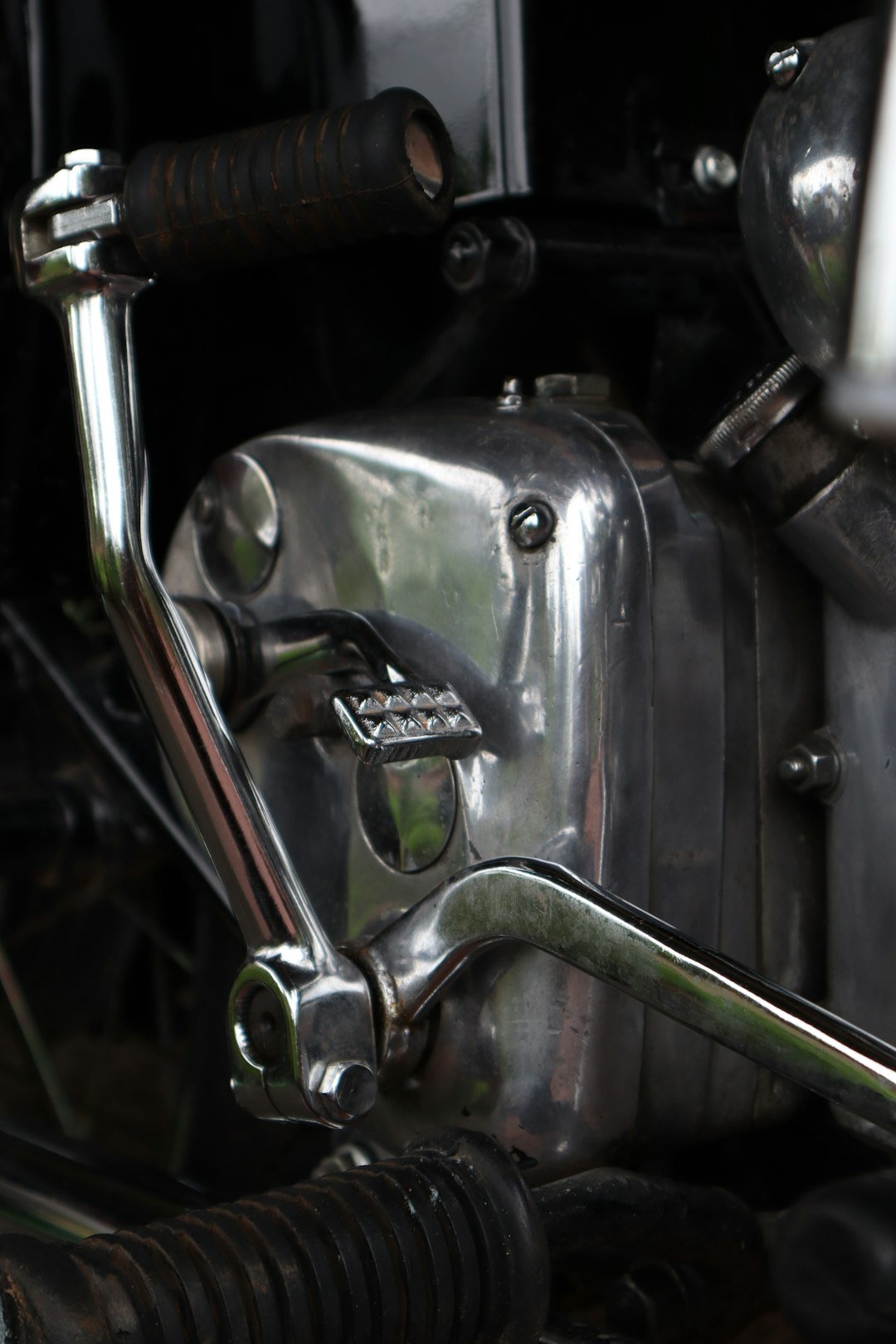 a close up of a motorcycle