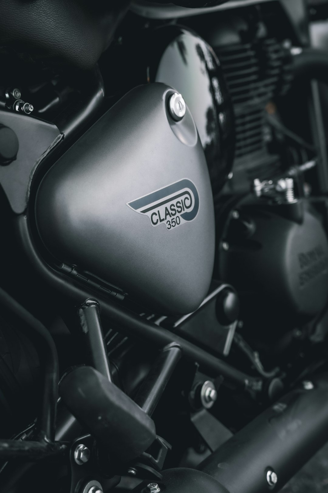 a close up view of a motorcycle engine