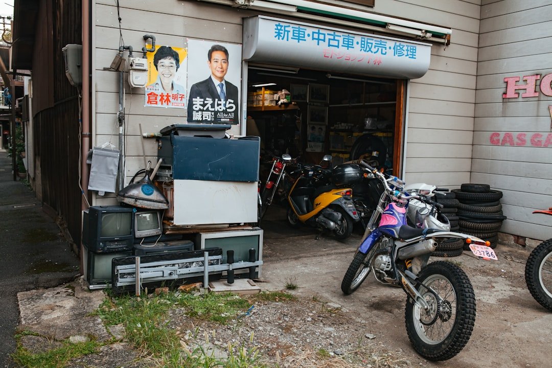 blue dirt bike
