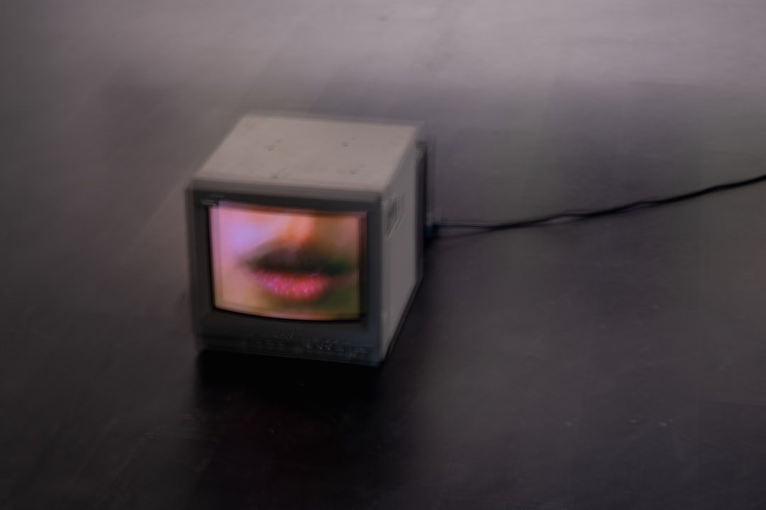 a small television sitting on top of a table